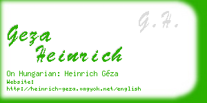 geza heinrich business card